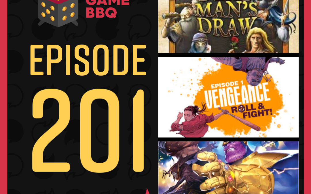 201: Vengeance: Roll ’n Fight, Dead Man’s Draw, Marvel Champions: The Mad Titan’s Shadow